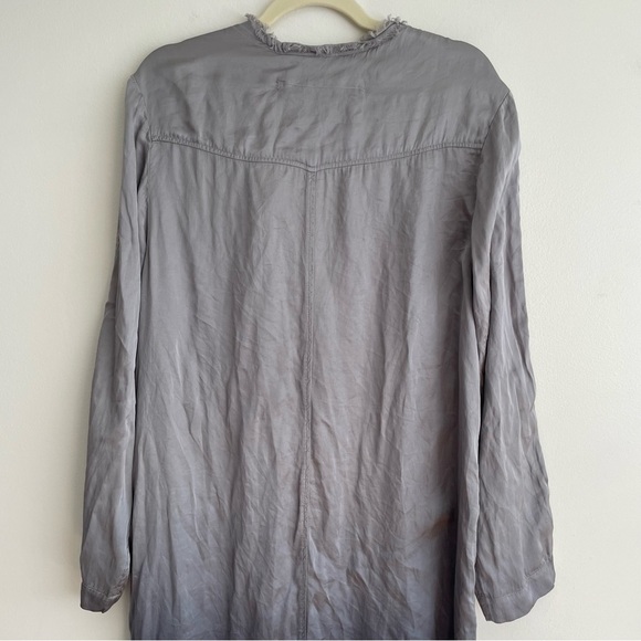 Raquel Allegra ombre maxi dress button front shirt dress long sleeve duster blue - Picture 7 of 12